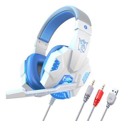  3.5mm Wired Volume Button Led light USB PC Stereo Sound With Mic On ear Over Ear Earphone Game Headphone Gaming Headset 